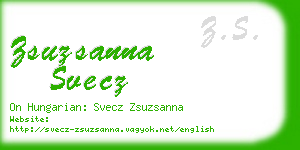 zsuzsanna svecz business card